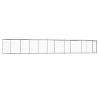 Klatka dla psa, z drzwiami, szara, 10x2x1,5 m, stal