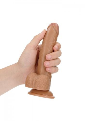 curved realistic dildo  balls  suction cup   7/ 18 cm na Arena.pl