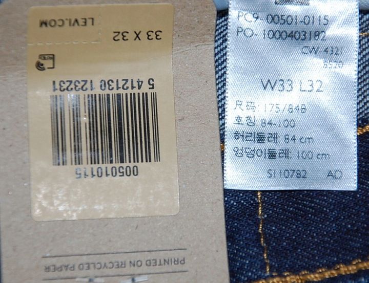 LEVIS 501 33/32 W33 L32 STRAIGHT 0115 pas 86 cm zdjęcie 9