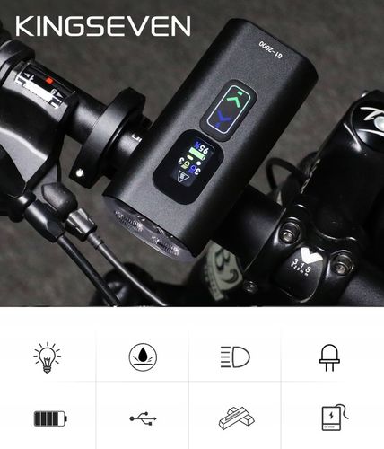 Mocna Lampka ROWEROWA Światło LED przód + tył 2000lm latarka 10000mAh ROWER na Arena.pl