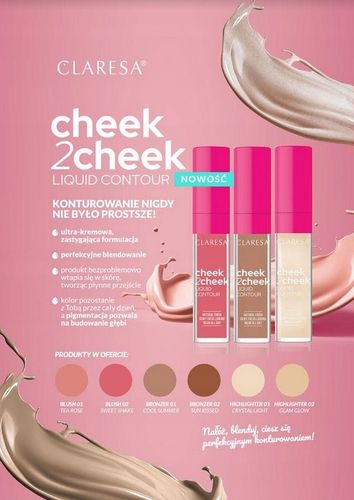 Róż do policzków w płynie Claresa Cheek2Cheek 01 TEA ROSE 7 g na Arena.pl