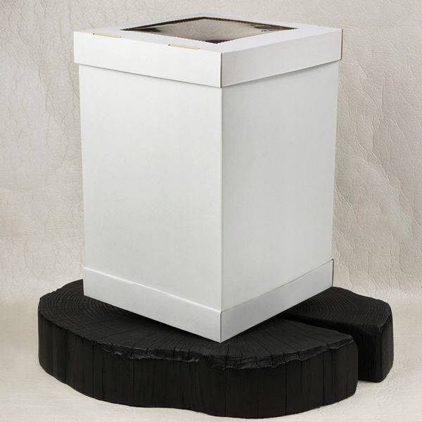 Karton na wysoki tort pietrowy 30x30x45 cm z okienkiem zdjęcie 4