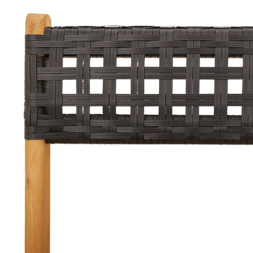 3-cz. zestaw mebli bistro, czarny rattan PE i drewno na Arena.pl