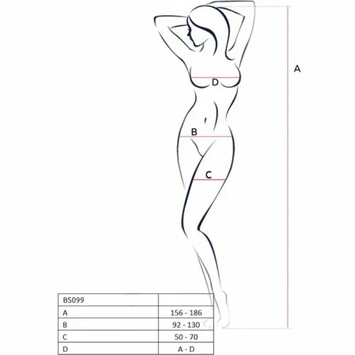 passion bs099 bodystocking biały siateczkowy jeden rozmiar na Arena.pl