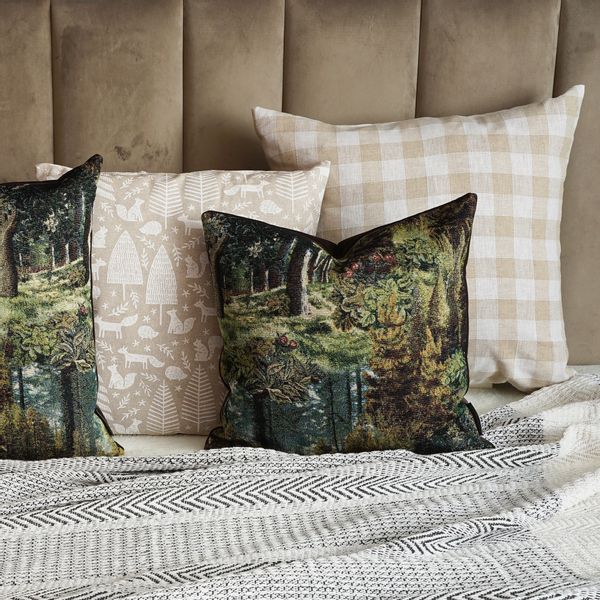 Len w beżową kratę Len biały Len beżowy na metry zdjęcie 5