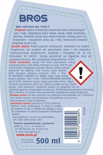 bros - płyn odstrasza psy i koty 500ml na Arena.pl