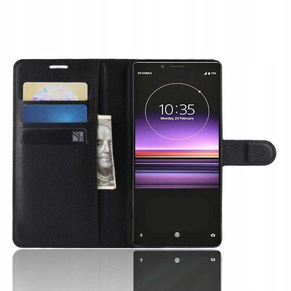 Litchi Sony Xperia 1 Czarny zdjęcie 3
