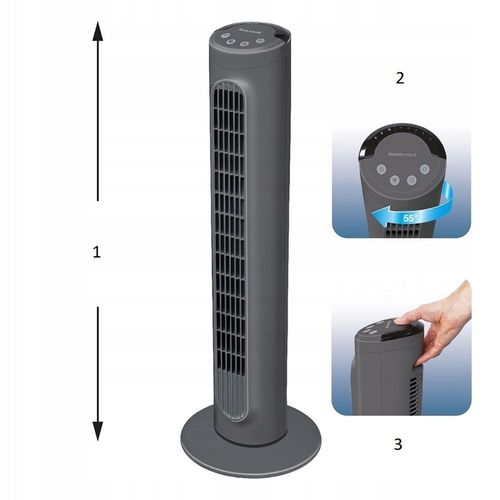 WENTYLATOR KOLUMNOWY WIATRAK PODŁOGOWY OBROTOWY CICHY TIMER HONEYWELL na Arena.pl