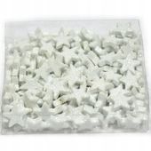 Gwiazdki brokatowe MINI białe zestaw 144szt. dekor