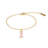 Bransoletka różowa wstążka – symbol walki z rakiem piersi (B25/JES/28AU)