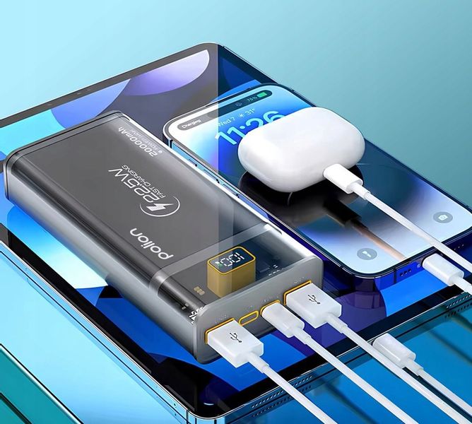 Powerbank POLION Szybkie Ładowanie 22.5W 20000mAh USB-C USB-A PD3.0 QC3.0 zdjęcie 5