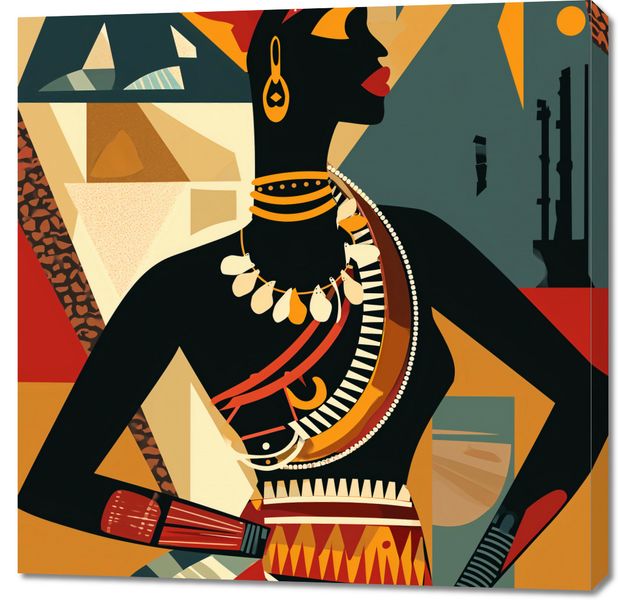 Obraz 90x90cm Afrykańska Mozaika zdjęcie 1