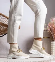 Beżowe sneakersy z łańcuchem Taryn 40
