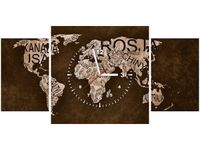 80X40CM ZEGAR MAPA ŚWIATA OBRAZ