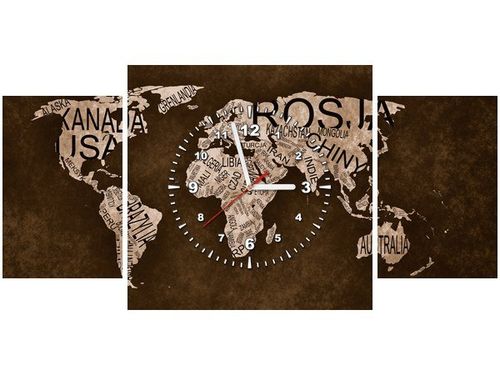 80X40CM ZEGAR MAPA ŚWIATA OBRAZ na Arena.pl
