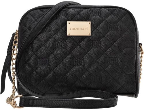Pikowana Torebka Na Ramię Listonoszka Monnari Z Łańcuszkiem Logo Czarna na Arena.pl