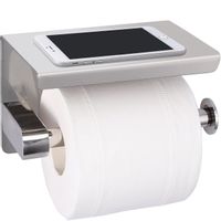 UCHWYT NA PAPIER TOALETOWY Z PÓŁKĄ CHROM SREBRNY METALOWY WIESZAK