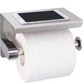 UCHWYT NA PAPIER TOALETOWY Z PÓŁKĄ CHROM SREBRNY METALOWY WIESZAK