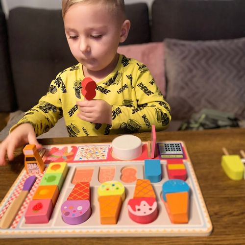 Lodziarnia Drewniana Lody Sklep Zestaw do Robienia Lodów na Rzep dla Dzieci na Arena.pl