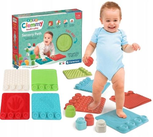 CLEMENTONI ŚCIEŻKA SENSORYCZNA MATA SOFT CLEMMY KLOCKI MIĘKKIE 17352 na Arena.pl