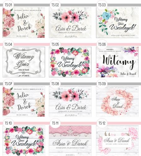 TABLICE powitalna na ślub rustykalna wesele 70x50 na Arena.pl