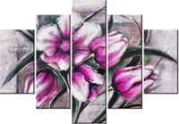 105CM 150CM OBRAZ 5 ELEM KOMPOZYCJA TULIPANÓW DRUK