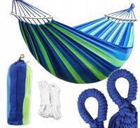 HAMAK OGRODOWY DWUOSOBOWY XXL 260x150 2 Osobowy Turystyczny Z DRĄŻKIEM DUŻY