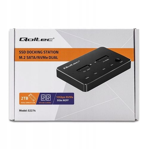 Stacja Qoltec Stacja dokująca SSD M.2 NVMe USB-C 2x 2TB na Arena.pl