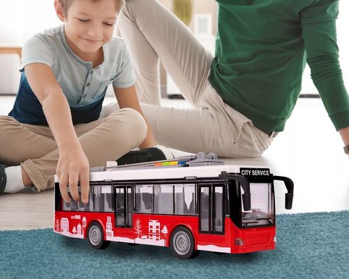 AUTOBUS MIEJSKI INTERAKTYWNY Z NAPĘDEM 1:16 OTWIERANE DRZWI DLA DZIECI na Arena.pl