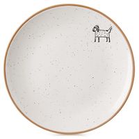 Talerz Deserowy Płytki Mały na Ciasto Deser Ceramiczny Beżowy Kremowy 20 cm