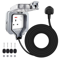 Gniazdo Zewnętrzne IP66 6m Przedłużacz 13A Wodoodporne UK