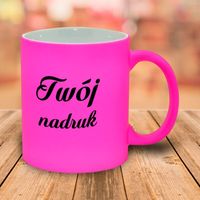 Różowy kubek FLUO-COLOR z Twoim nadrukiem