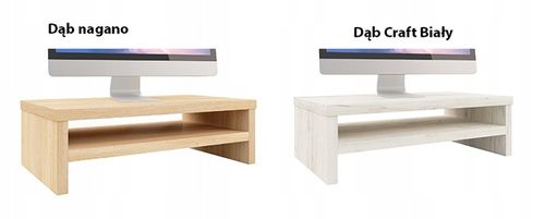 Podstawka pod monitor Na Wymiar z półką biała niewidoczny montaż na Arena.pl