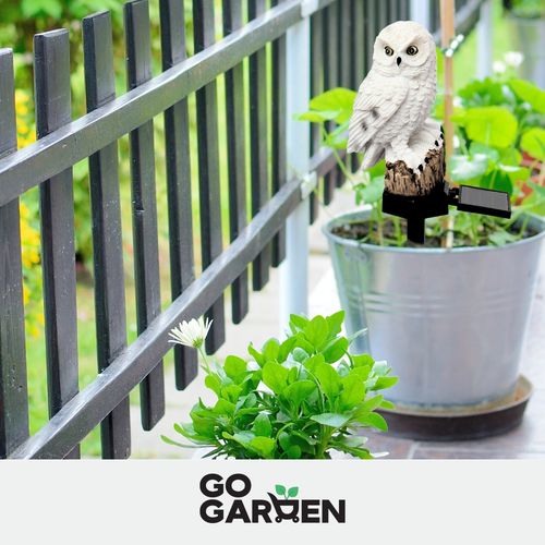 Lampa solarna led ogrodowa sowa wbijana wodoodporna czujnik zmierzchu duża na Arena.pl