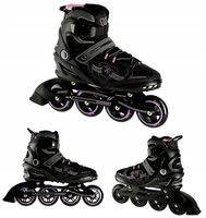 Damskie Czarne Różowe Rolki Łyżworolki Bezpieczne Wytrzymałe 43 Rozmiar