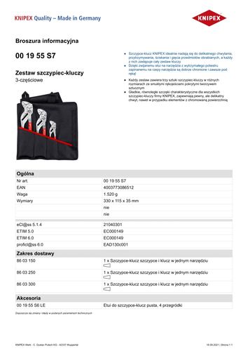 zestaw szczypiec do rur w etui 3-częściowy 150,250,300mm - kn 00 19 557 na Arena.pl