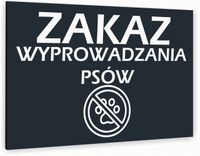 Tabliczka znak informacyjny 20x15 Antracyt ZAKAZ WYPROWADZANIA PSÓW Dibond