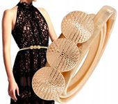 Pasek Metalowy Sprężynka Złoty Pancerka Snake Boho