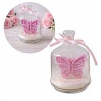 Świeca sojowa MOTYL w szkle z kloszem na prezent handmade