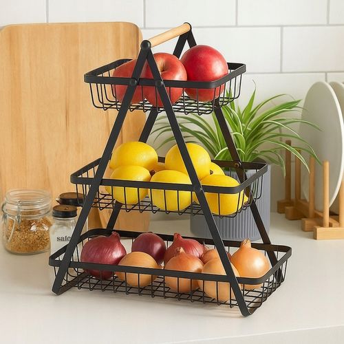 METALOWY KOSZ KOSZYK NA OWOCE WARZYWA TRZYPOZIOMOWY LOFT STOJAK PATERA na Arena.pl