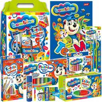 WYPRAWKA SZKOLNA DO SZKOŁY KREDKI PLASTELINA KLEJ FARBKI 8el BAMBINO