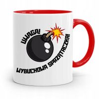 Dla Sprzątaczki Kubek Czerwony Na Prezent Urodziny Z Nadrukiem Ze Zdjęciem