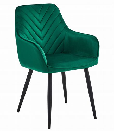 Krzesło NANA - ciemna zieleń aksamit / nogi czarne x 2 na Arena.pl