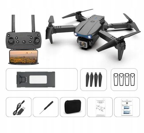 DRON e99 PRO 2x KAMERA 4K ZAWIS 200M UNIKANIE PRZESZKÓD WIFI TORBA PILOT na Arena.pl