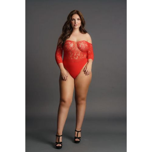 crotchless rhinestone teddy - plus size na Arena.pl