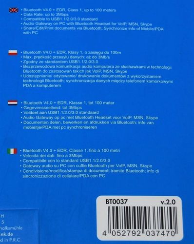Logilink Logilink BT0037, Bluetooth V 4.0 EDR class 1 USB micro adapter na Arena.pl