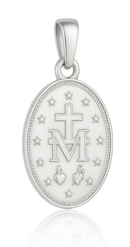 Łańcuszek srebrny medalik komunijny Matka Boska na Komunię na Chrzest na Arena.pl