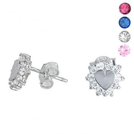 SREBRNY KOMPLET SERDUSZKA NA SZTYFT SREBRO PRÓBY 925 DOSTĘPNE RÓŻNE KOLORY na Arena.pl