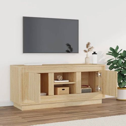 Szafka pod TV, dąb sonoma, 102x35x45 cm materiał drewnopochodny na Arena.pl