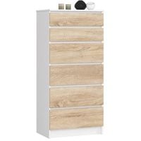 Komoda do sypialni, pokoju, 6 szuflad, STILO, 60x40x130 cm | TYLETEGOTU